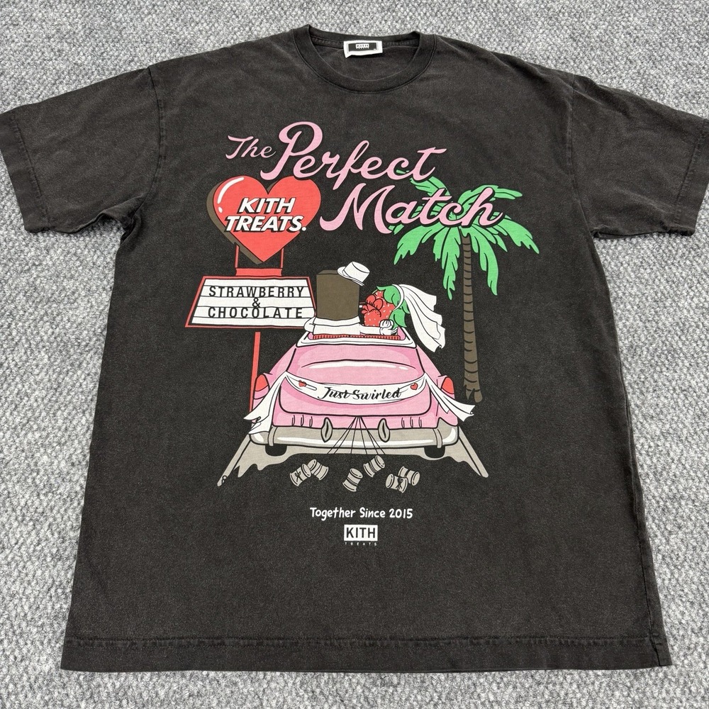 Kith Treats Size XS Perfect Match Valentines Day Tee Vintage Black T-Shirt